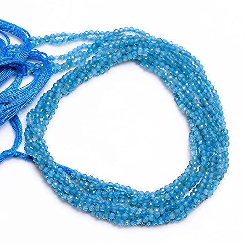 Blue Apatite perles en vrac rondelle facettée 2mm pour la fabrication de bijoux 5 brin - 3