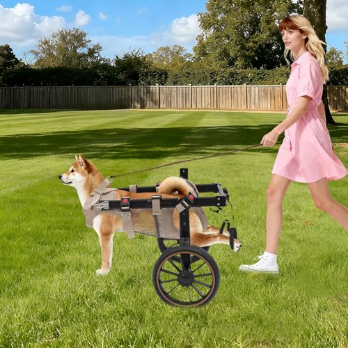 Pet Rehabilitation Walking Aid, 2-Wheel Back Legs Dog Wheelchairs, Pets Back Limb Walking Mobility Aids, for Flat Roads, Lawns, Sidewalks, Indoor Floors - Image 5