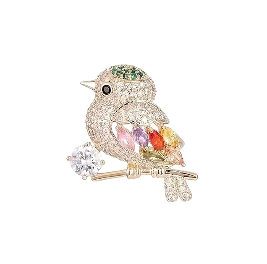 Womens Multicolor Magpie Bird Pin Brooch: Pack of 1 (gio/jwl24)-image-6