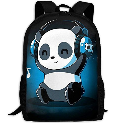 Jacklee Panda Music Unique Outdoor Shoulders Bag Fabric zaino Multipurpose Daypacks