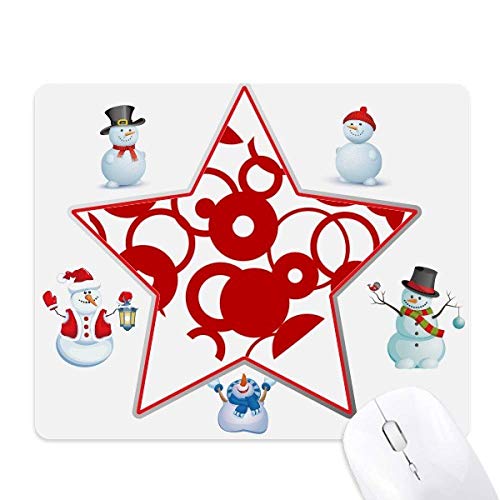 Tapis de souris Saint-Valentin en forme de cœur rouge motif bonhomme de neige chic