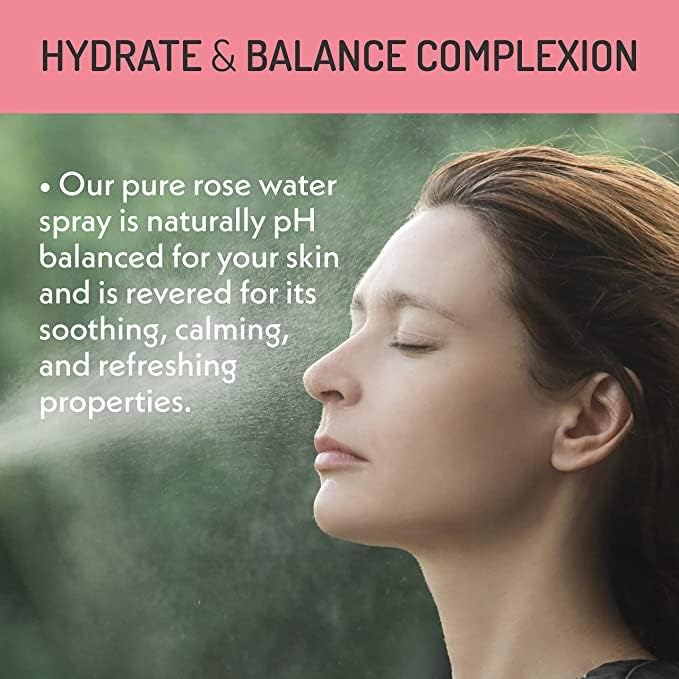 Miniatura 5 de Pure Rose Water Gulab Jal - Tónico facial hidratante y refrescante de grado comestible de agua de rosas orgánica, removedor de maquillaje, tóner sin
