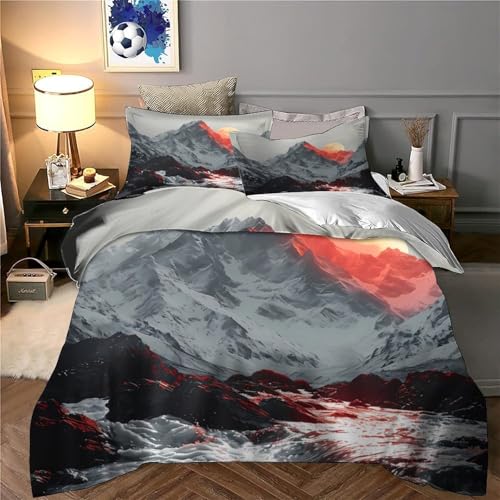 Housse de couette montagne avec zip invisible pour changer votre lit sans effort