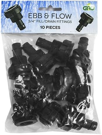 Ebb and Flow Hydroponics Control System Parts, 3/4'' Fill Drain, 10 Pack, Flood and Drain Irrigation Kit, Tools and Fittings, 388075