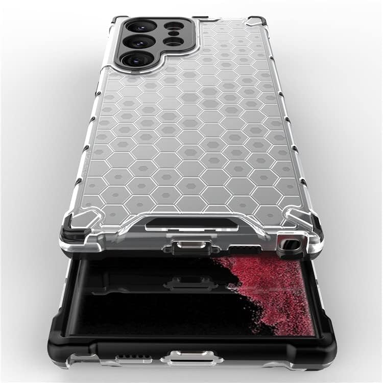 Image of Lustree TPU Honey Comb Armor Shock Proof Back Cover for forSamsung Galaxy S23 Ultra (Transparent)