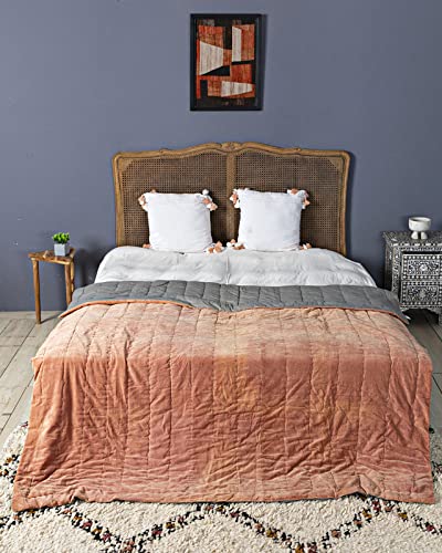 CONTRAST LIVING Mansuri Reversible Cotton Rotary Printed Double Bed Quilt/Blanket/Comforters Quilts (Multi Colour, 170x220 cm / 68x86 Inch)