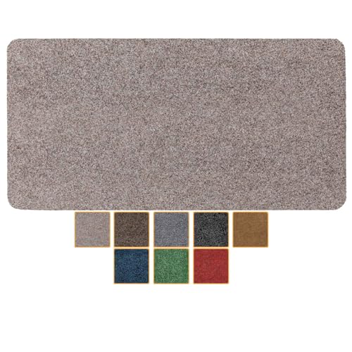 ANRO Felpudo antisuciedad, lavable, impermeable, resistente, para entrada, puerta, pasillo, cocina, dormitorio, poeta, tamaño 40 x 80 cm, color marrón oscuro