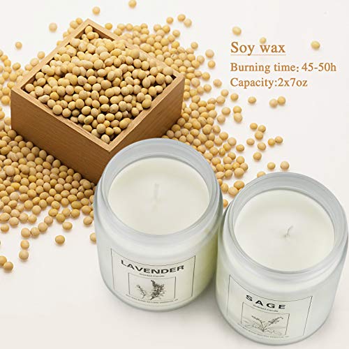 image for KISS OF DEATH Sage Candles for Home Scented, Aromatherapy Lavender Can