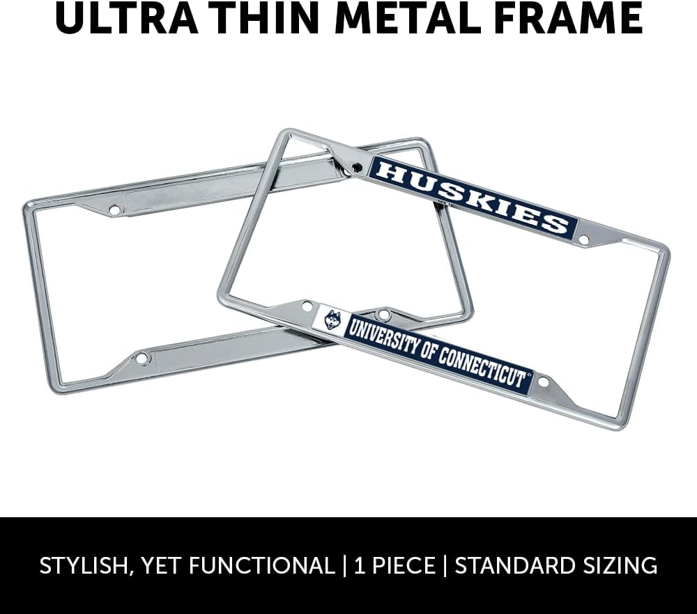 Desert Cactus University of Connecticut Car Accessories UConn Huskies Metal License Plate Frame and Tag Holder for Front or Rear of Car (Mascot) - Image 2