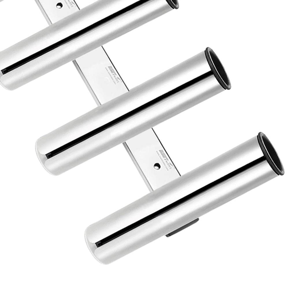 predolo Porta Canne Da Barca, Portacanne in Acciaio Inox Porta Canne Da Pesca Portacanne Da Pesca Con 4 Tubi, Dotato Di Perno in Pvc Da 3/16 "Attraverso La Parte Inferiore