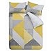 Price comparison product image Catherine Lansfield Larsson Geo Reversible Double Duvet Cover Set with Pillowcases Ochre Yellow