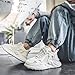 Men's Fashion Leather Lace Up Platform Sneakers Classic Round Toe Non-Slip Chunky Sport Shoes Tennis Driving Walking Shoes (White,8.5)