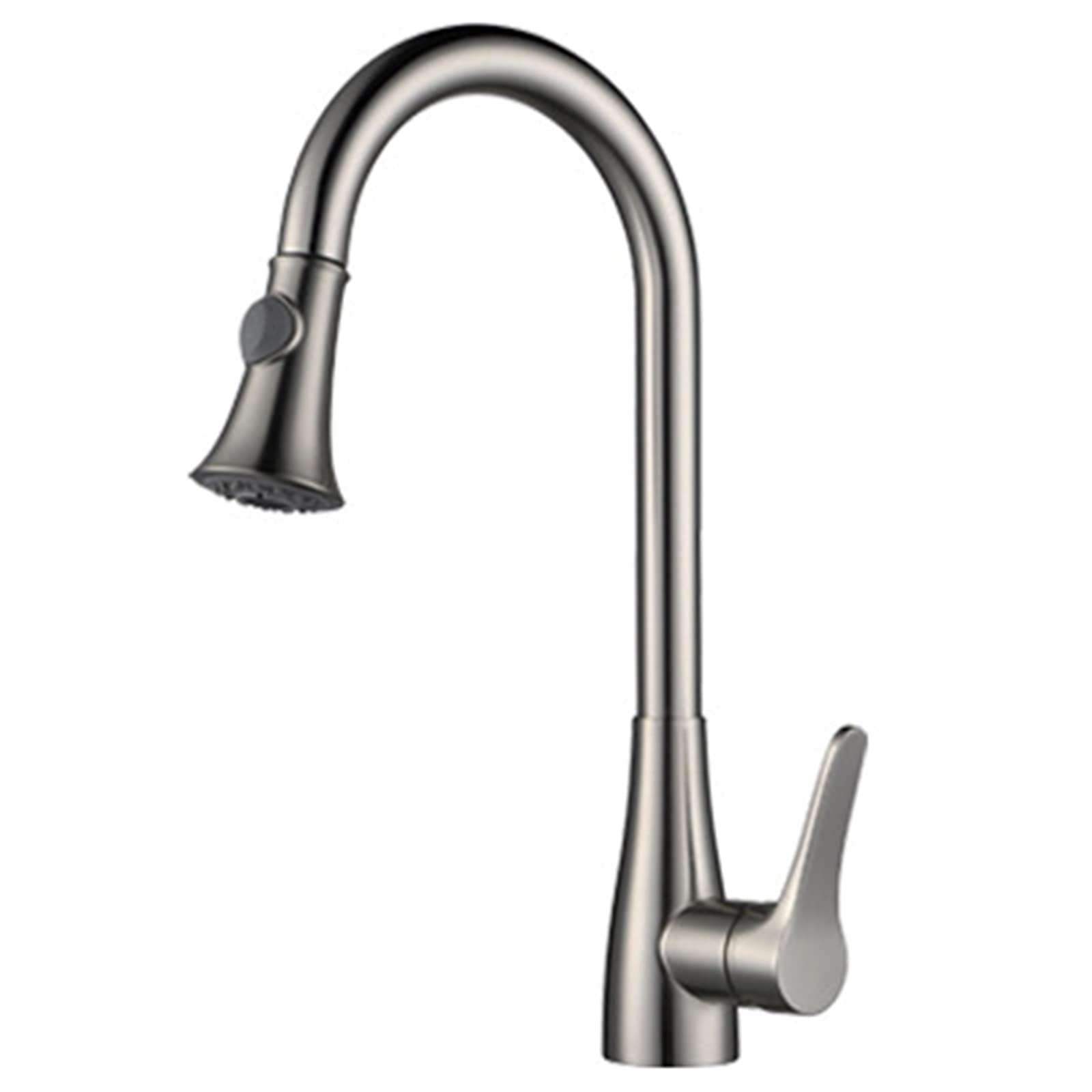 ZYCHSJXA Kitchen Bath Taps Faucet with Pull Down Sprayer, Swivel Sink Faucet, High Arc Single Handle Hot and Cold Water Mixer, Modern Hole Faucet,Brushed