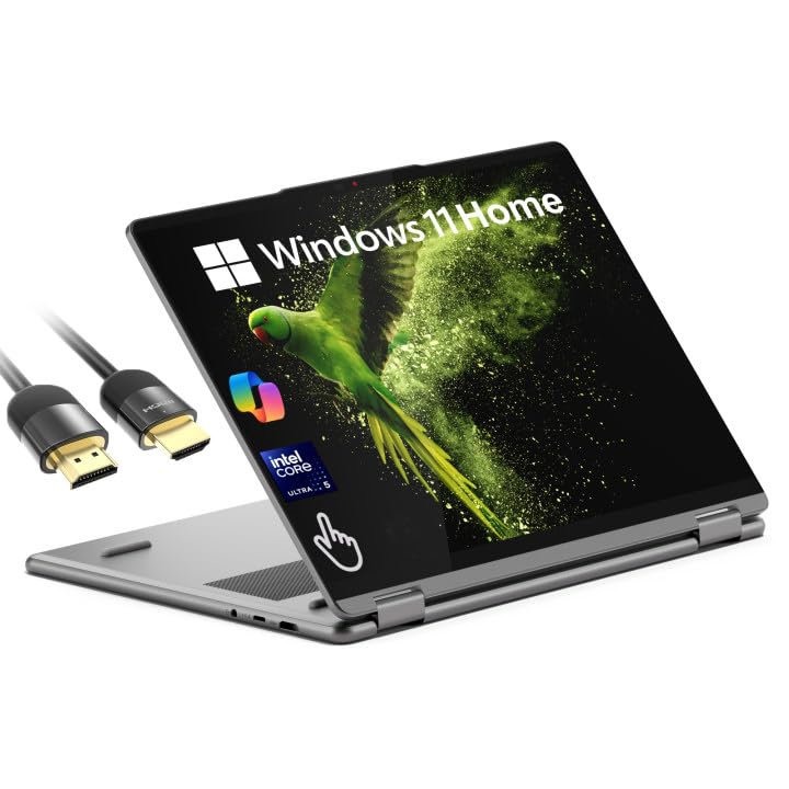 Lenovo Yoga 7i 2-in-1 Laptop 16' 2K Touchscreen AI Copilot+ PC–Intel Core Ultra 5, 16GB DDR5, 512GB SSD, Wi-Fi 7, Thunderbolt 4, Backlit KB, Fingerprint, PDG HDMI Cable, US Version KB, Win 11 Home