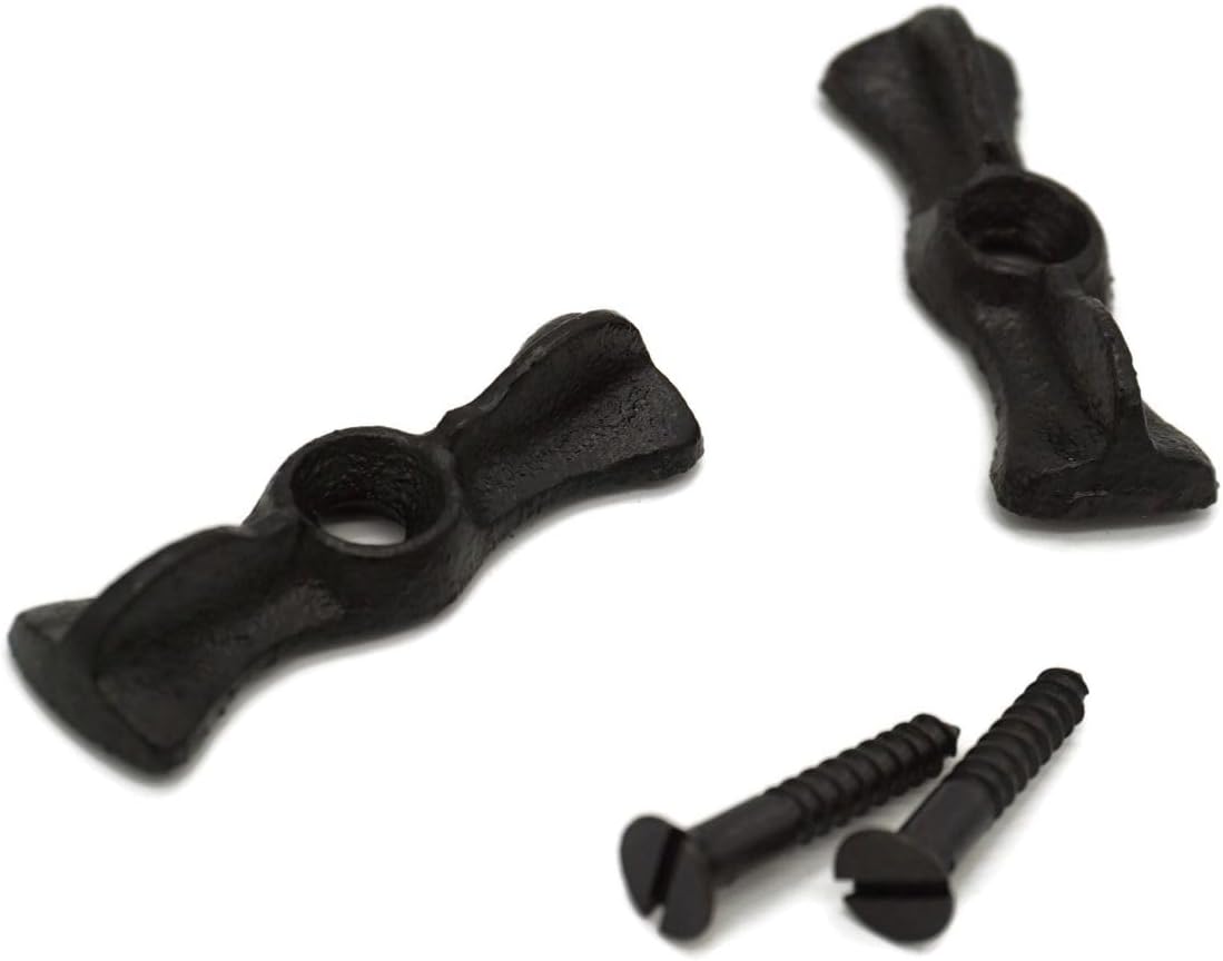 Black Cast Iron Butterfly Turn Latch Button Latch Antique Style Utility Turn Button Door Latch for Flush Screen Doors – Shutters, Windows, Cupboards – Cabinet and Furniture Latch Sold in Pairs.