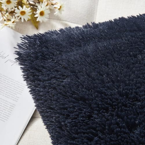 Image of Faux Fur Throw Pillow Covers for Couch Decorative Pillows 24x24 Inches