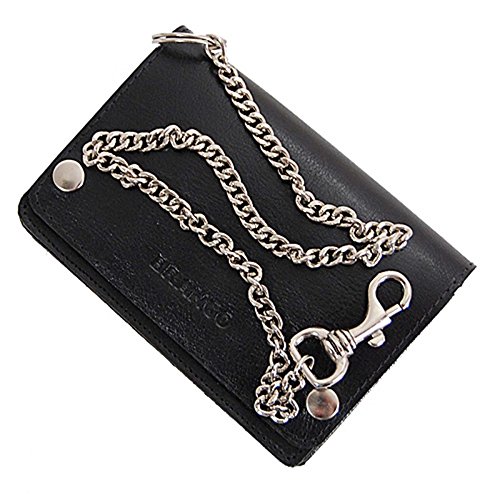 GoBago Biker Geldbeutel mit Kette Geldbörse Portemonnaie aus robusten Leder Kettenbörse Bikerbörse mit Kette Trucker 13 x 9 cm