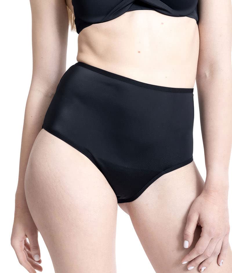 Period Swimwear - Black Menstrual Leakproof Bikini Bottoms - High Waisted Swim Bottoms for Teens, Girls, Women - X-Small