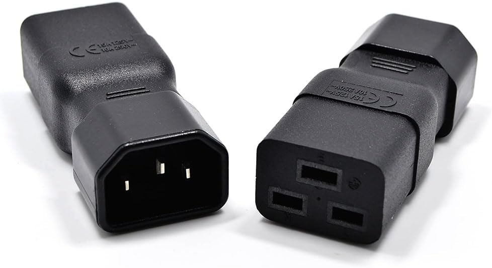 Dracaena 2 Pack PDU UPS Power IEC Male C14 to Female C19 Adapter IEC Connector