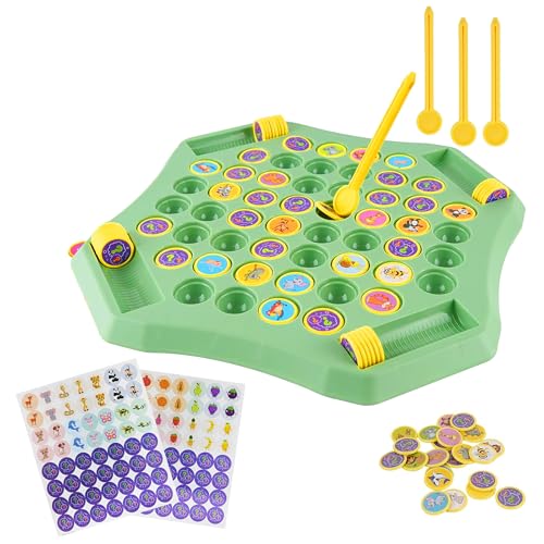 Image of Kidology Animal Memory Flip Chess Game | Montessori Matching Board Games with Animal & Fruit Tokens (50+ Pcs)| Educational Brain Teaser Development Activities for Kids & Families