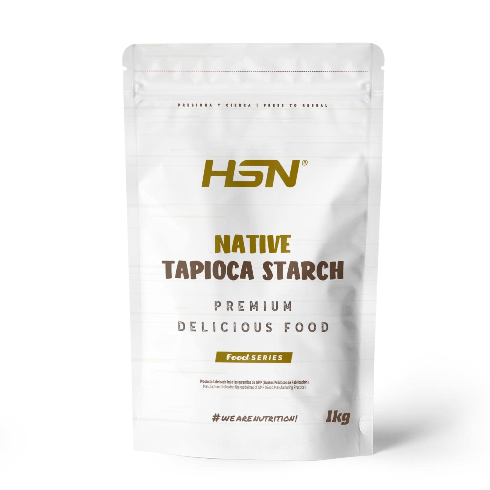 HSN Almidón de Tapioca | Sabor Natural 1Kg = 67 Servicios | 100% Natural Origen Yuca | Ideal Recetas Sin Gluten Espesante | Sin Azúcares Ni Excipientes | No Incluye Dosificador | No-GMO, Vegano