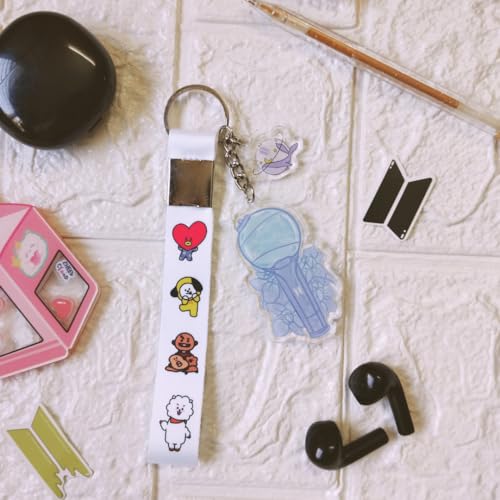 Image of Acrylic Army Bomb Keychain with White Tag | Purple Army Key Holder |Kpop Lightstick