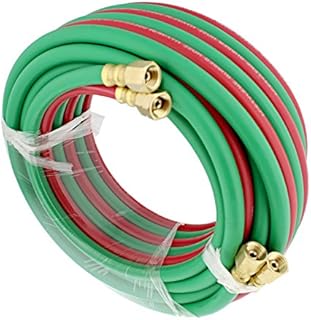 ABN Oxygen Acetylene Hose 1/4 Inch B Fittings Twin Welding Hose Oxy Acetylene Torch Hose Cutting Torch Hoses, 25 Foot