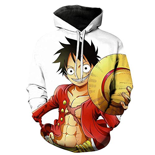 Fashion Unisex Impresas En 3D Monkey D. Luffy con Capucha Capucha con Cordón Jersey con Bolsillo H-M