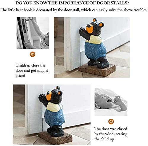Sxfywym Bookends Bear Bookend Cute Decorative Book Ends Children's Room Door Stop Book Stoppers Heavy Duty Resin Bookends For Bookshelf Decor Bookshelf Decor #TOP5