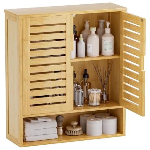 SMIBUY Bamboo Wall Mounted Bathroom Cabinet Cover