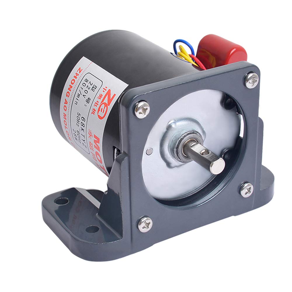 Toplionace Motor Reductor de 220V CA, Motor Síncrono de Imán Permanente 60KTYZ/68KTYZ/70KTYZ con Soporte, 2,5-110rpm (68KTYZ, 5rpm)