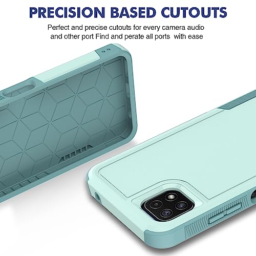 Coque Samsung Galaxy A22 5G résistante aux chocs fine et robuste turquoise