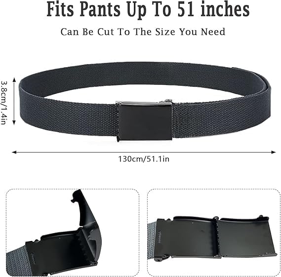 Shunshi Belts for Men, Unisex Canvas Belt for Men Women