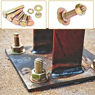 FOLIV 566Pcs Heavy Duty Bolts and Nuts Assortment Kit, Grade 8 Hex Screws Bolts Nuts Kit, 1/4-20 5/16-18 3/8-16, 15 Common Sizes Included