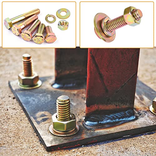 FOLIV 566Pcs Heavy Duty Bolts and Nuts Assortment Kit, Grade 8 Hex Screws Bolts Nuts Kit, 1/4-20 5/16-18 3/8-16, 15 Common Sizes Included