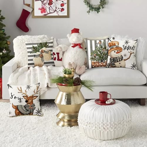 KunpengZen Christmas Cushion Covers 45 X 45cm Set of 4 - Image 3