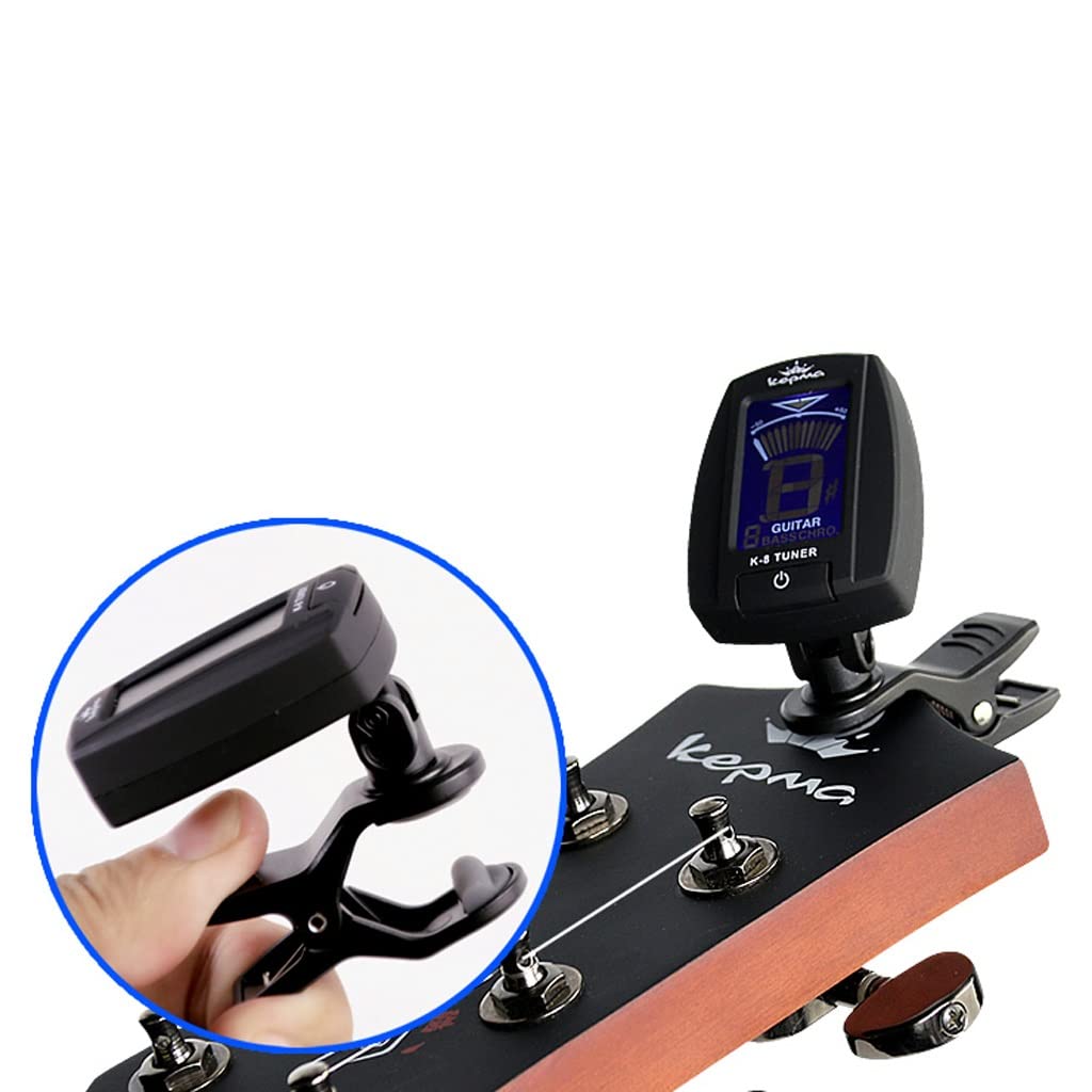 JJJ Tuner Elektryczne drewniane struny do gitary Specjalny stół do szkoły ludowej Wysoka precyzja ukulele dla początkujących (kolor: Tuner + kostka)