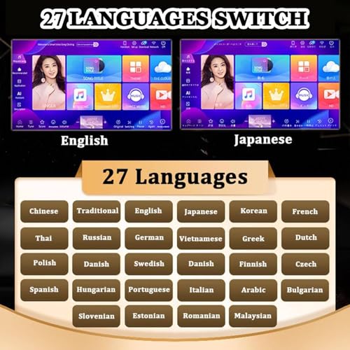 Macchina per karaoke con microfono wireless, aggiornamento cloud per download canzoni, controllo vocale intelligente AI, supporto multilingue, ideale per riunioni di famiglia, bar e feste