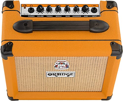 Orange Amps Crush 12-12W 1x6 Guitar Combo Amp Bundle w/Pig Hog 10\' Orange Cream 2.0 Instrument Cable, Power Supply AC Adapter, 12x Picks & Polishing Cloth