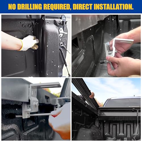 Hard Retractable Truck Bed Tonneau Cover Compatible with 2015-2024 Ford F150 with 5.5 ft Short Box, Low Profile Alloy Steel Made