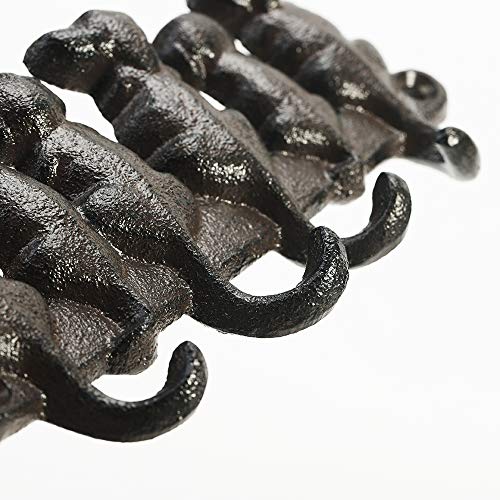 Sungmor Cast Iron Wall Hanger - Lovely Dog Family Wall Mounted Hook - Vintage Style Iron Multi Purpose Hooks - Decorative Wall Hook Rack For Keys Clothes Hats Towels #TOP4