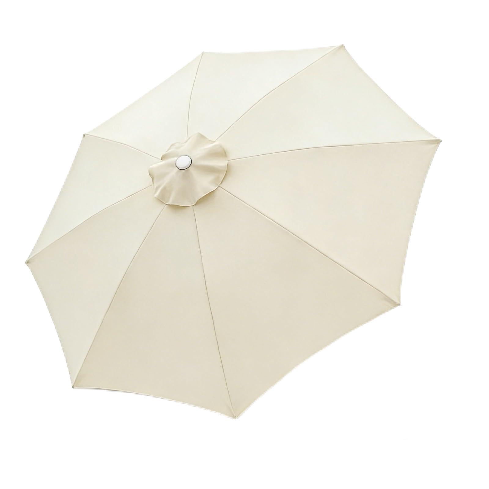 2-4m Replacement Parasol Canopy for Garden Umbrella, 6/8 Arms Patio Anti-UV Umbrella Fabric Replacement Parasol Fabric Cover for Outdoor Market, Waterproof Polyester Cloth(Ivory,2.15m/6 Arms)
