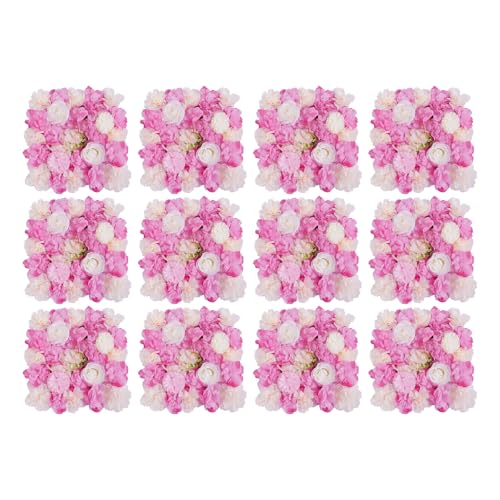 JLYNOWPT 12pcs Flower Wall Panel, 15x15 in Artificial Flower Wall