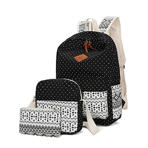 Werse Bolso Portátil De Lona Ligera De Casual Daisies - Lunares Negros