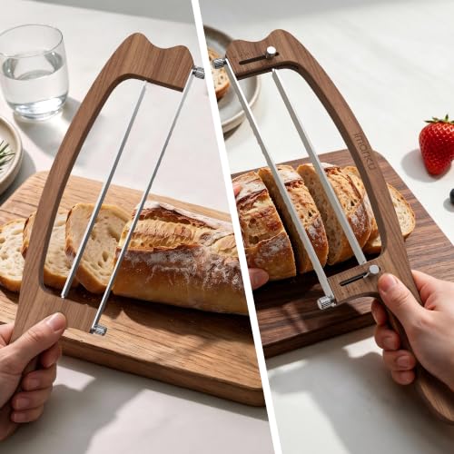 Image of imarku 10 Inch Bread Slicer,Adjustable Thickness Homemade Bread Knife