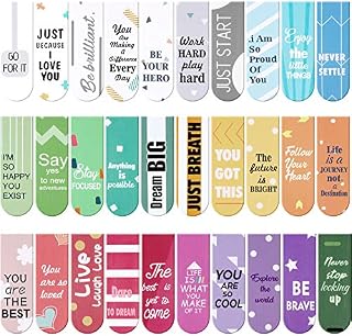 30 Pieces Inspirational Quotes Magnetic Bookmarks Encouraging Bookmarks Magnet Page Markers Positive Magnetic Page Clips Bookmark for Students Teachers School Home Office Supplies