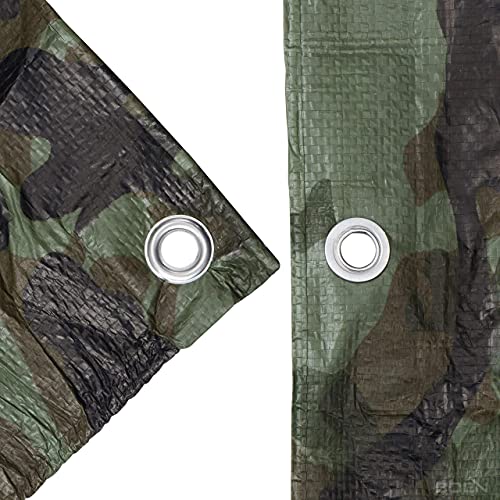 Waterproof Tarp 12x16, Camo Poly 6 Mil Rip Proof Camping Tent Paint Cover by Boen - Used condition - Image 4