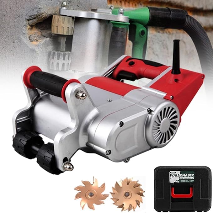Cazador de pared eléctrico 1100W - Potentes cortadores de hormigón para plomeros y electricistas, incluidas cuchillas de 25 mm y 35 mm, ideales para corte de pared de precisión