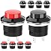 DIYhz Momentary Push Button Switch Mini No Lock Round Switch AC 250V / 3A AC 125V /6A Off-ON Red & Black Cap (10 pcs)
