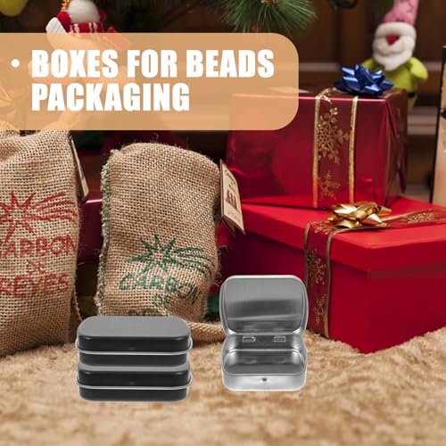 Image of LALAFINA 10 Pcs Mini Metal Hinged Tin Box Portable Storage Container Kit with Lids, Empty Craft Containers for Diy Use, Home Organizer
